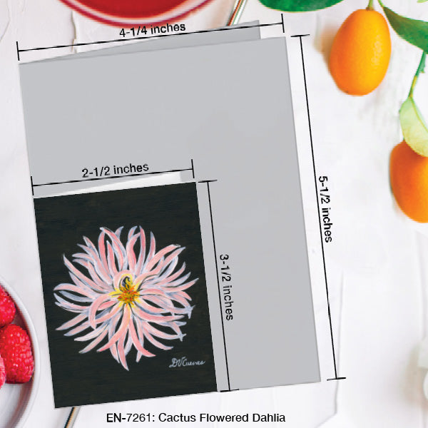 Cactus Flowered Dahlia, Greeting Card (7261A), Enclosure Card, www.printedcanvas.com