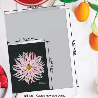 Cactus Flowered Dahlia, Greeting Card (7261A), Enclosure Card, www.printedcanvas.com