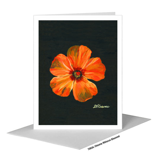 Chinese Hibiscus Bloomed, Greeting Card (#7263A)