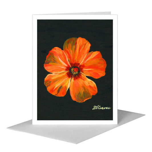 Chinese Hibiscus Bloomed, Greeting Card (#7263A) A2 Card Front, www.printedcanvas.com