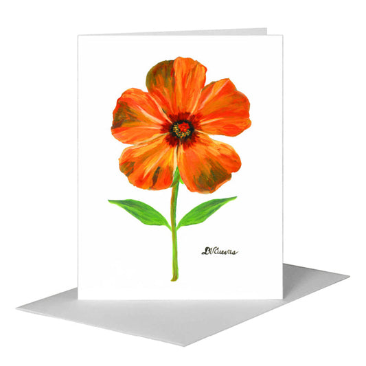 Chinese Hibiscus Bloomed, Greeting Card (#7263H) A2 Card Front, www.printedcanvas.com