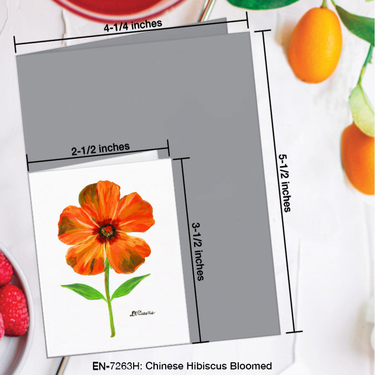 Chinese Hibiscus Bloomed, Greeting Card (7263H), Enclosure Card, www.printedcanvas.com