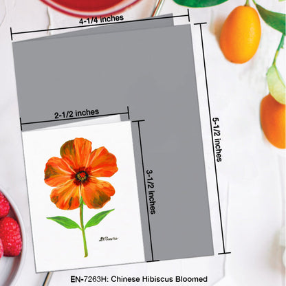 Chinese Hibiscus Bloomed, Greeting Card (7263H), Enclosure Card, www.printedcanvas.com