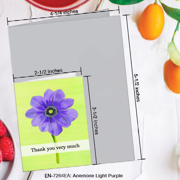 Anemone Light Purple, Greeting Card (7264EA), Enclosure Card, www.printedcanvas.com