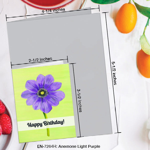 Anemone Light Purple, Greeting Card (7264H), Enclosure, www.printedcanvas.com