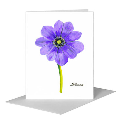 Anemone Light Purple, Greeting Card (#7264J), A2 Card Front, www.printedcanvas.com
