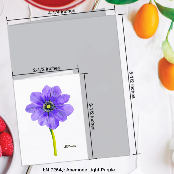Anemone Light Purple, Greeting Card (7264J), Enclosure Card, www.printedcanvas.com