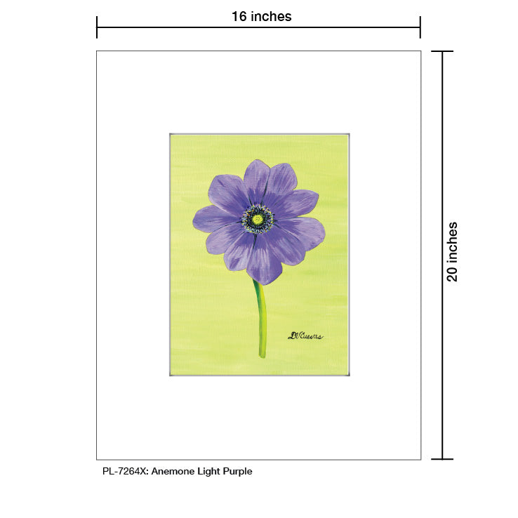 Anemone Light Purple, Print (#7264X), Printe Matted, www.printedcanvas.com