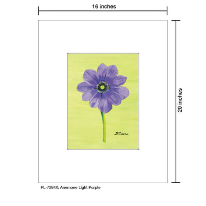 Anemone Light Purple, Print (#7264X), Printe Matted, www.printedcanvas.com