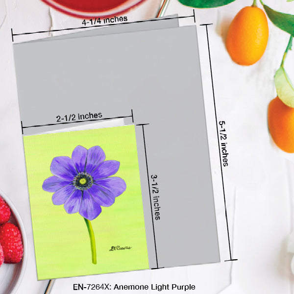 Anemone Light Purple, Greeting Card (7264X), Enclosure Card, www.printedcanvas.com