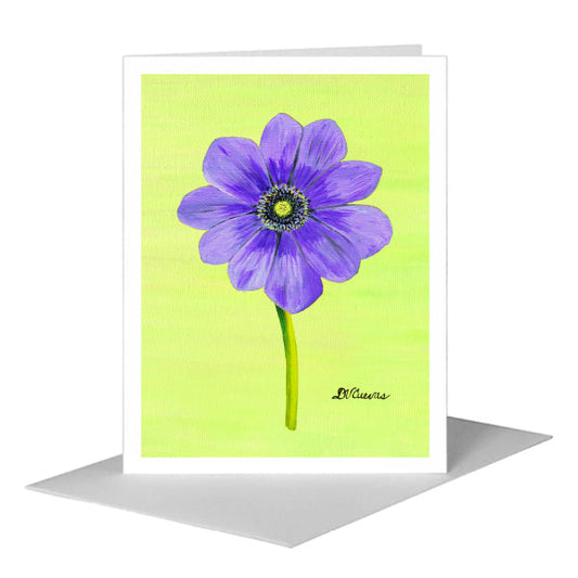Anemone Light Purple, Greeting Card (#7264X) A2 Card Front, www.printedcanvas.com