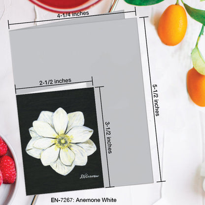 Anemone White, Greeting Card (7267A), Enclosure Card, www.printedcanvas.com
