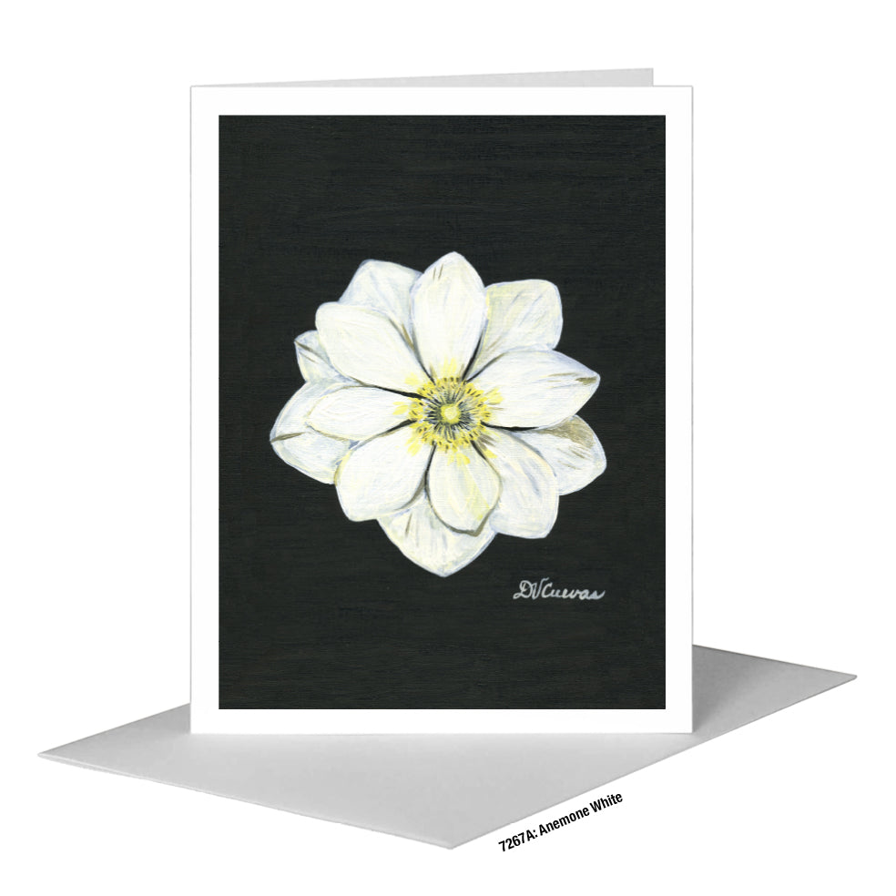 Anemone White, Greeting Card (#7267A)