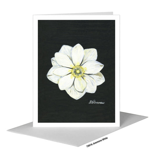 Anemone White, Greeting Card (#7267A)