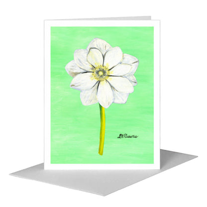 Anemone White, Greeting Card (#7267D), A2 Card Front, www.printedcanvas.com