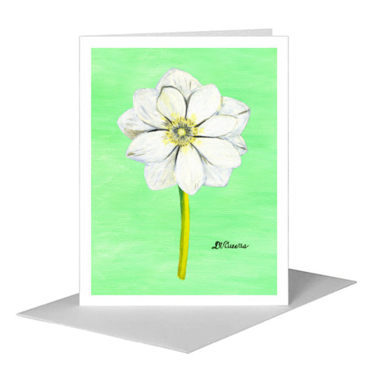 Anemone White, Greeting Card (#7267D) A2 Card Front, www.printedcanvas.com