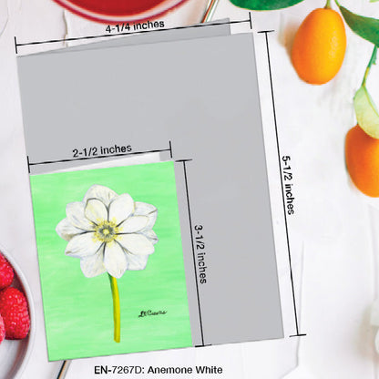 Anemone White, Greeting Card (7267D), Enclosure Card, www.printedcanvas.com
