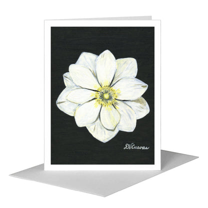 Anemone White, Greeting Card (#7267A), A2 Card Front, www.printedcanvas.com