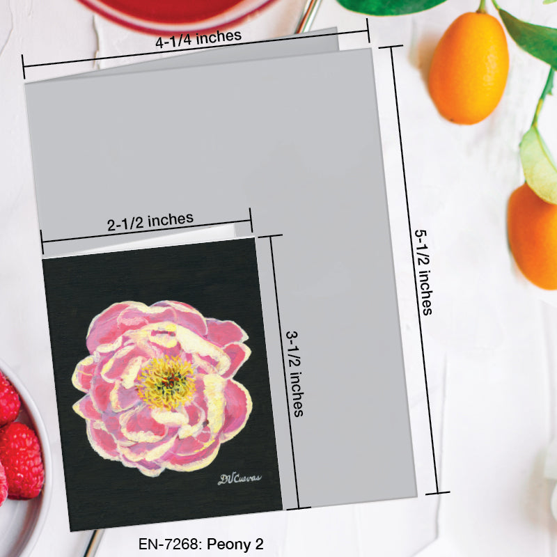 Peony 2, Greeting Card (7268A), Enclosure Card, www.printedcanvas.com