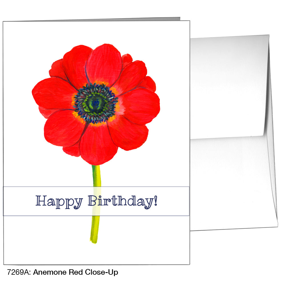 Anemone Red Close-Up, Greeting Card (7269A)