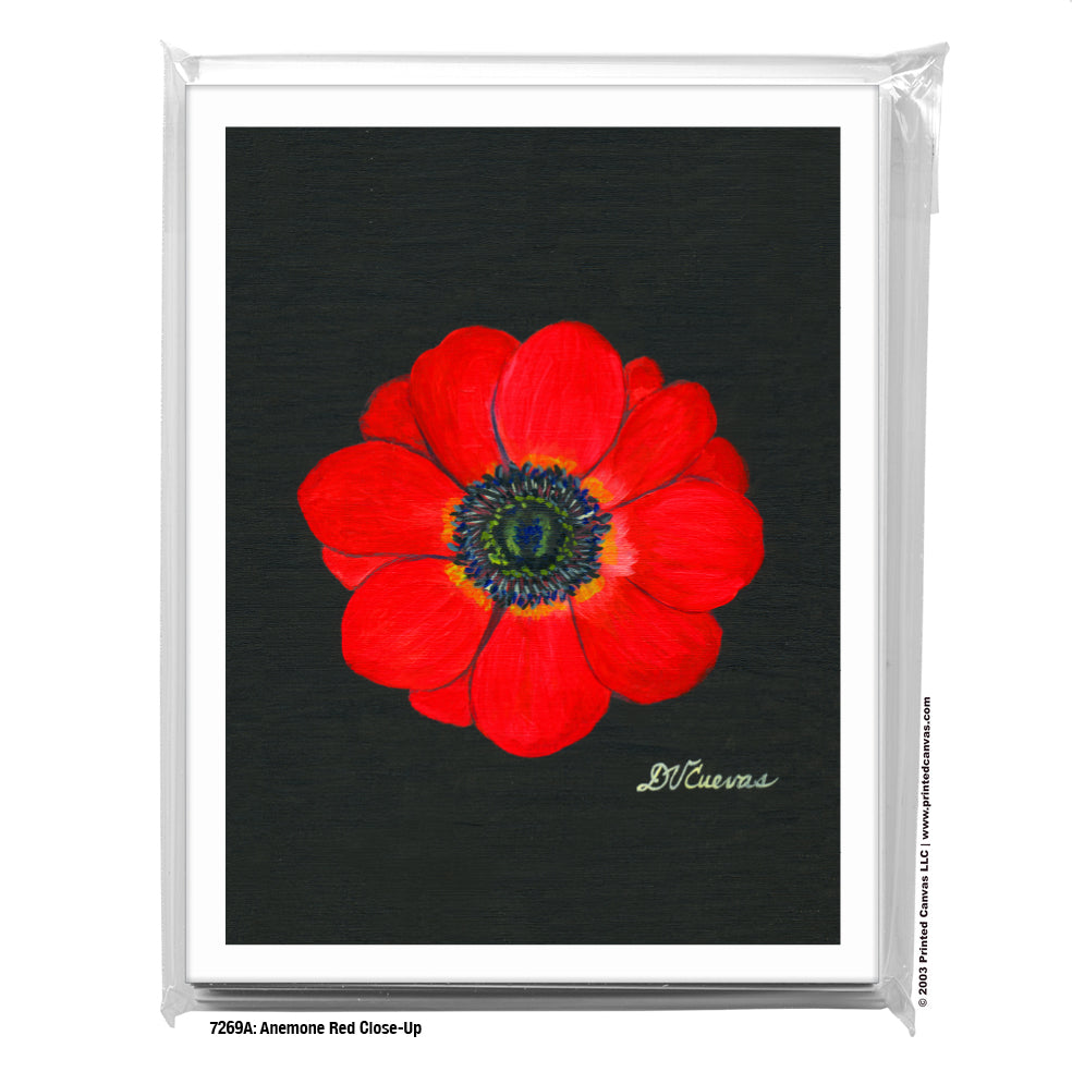 Anemone Red Close-Up, Greeting Card (#7269A)