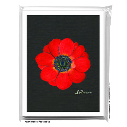 Anemone Red Close-Up, Greeting Card (#7269A)