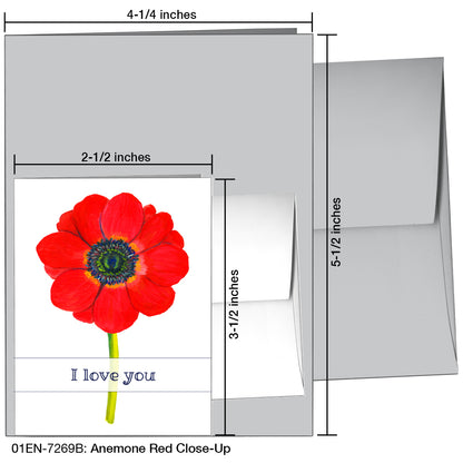 Anemone Red Close-Up, Greeting Card (7269B)