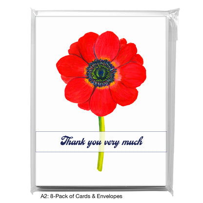 Anemone Red Close-Up, Greeting Card (7269F)