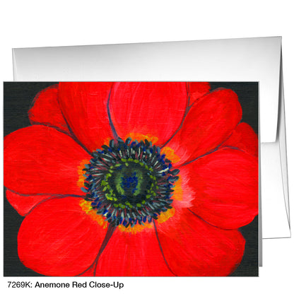Anemone Red Close-Up, Greeting Card (7269K)