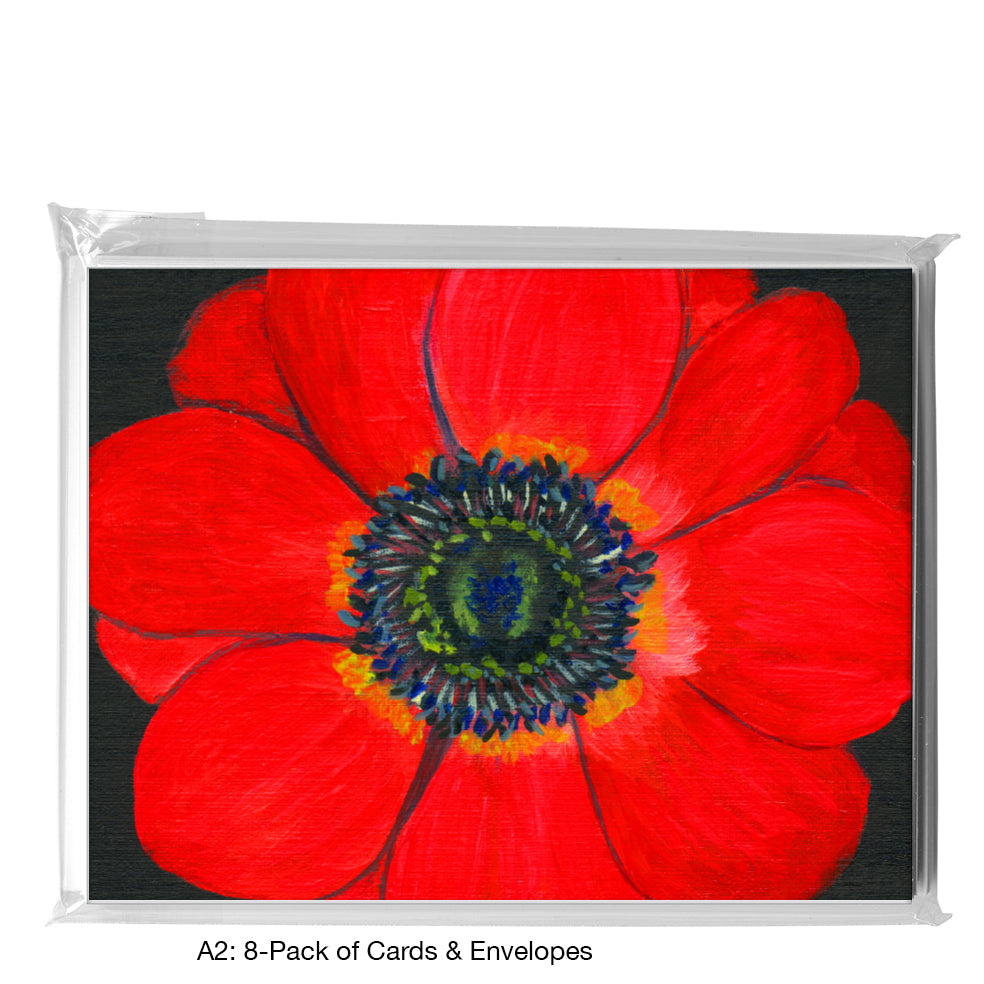 Anemone Red Close-Up, Greeting Card (7269K)