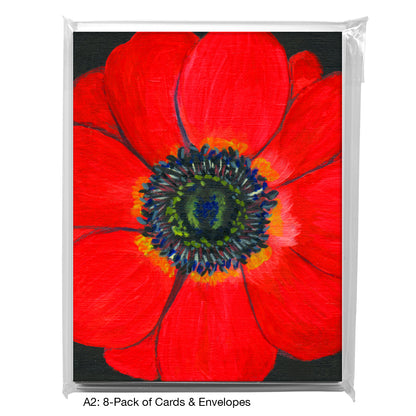 Anemone Red Close-Up, Greeting Card (7269M)