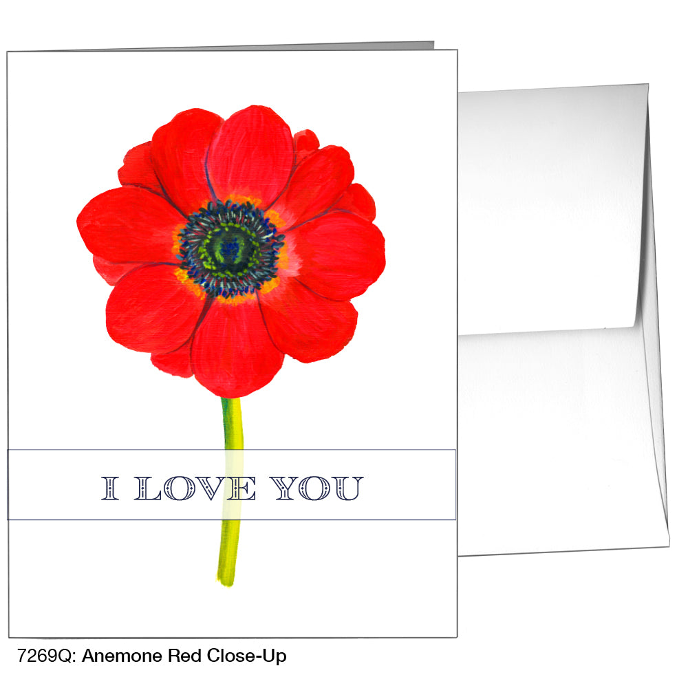 Anemone Red Close-Up, Greeting Card (7269Q)