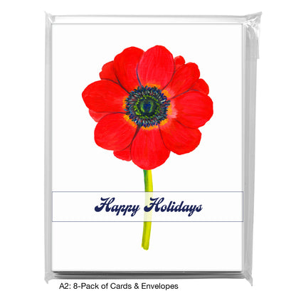 Anemone Red Close-Up, Greeting Card (7269QA)