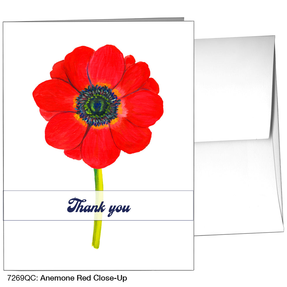 Anemone Red Close-Up, Greeting Card (7269QC)