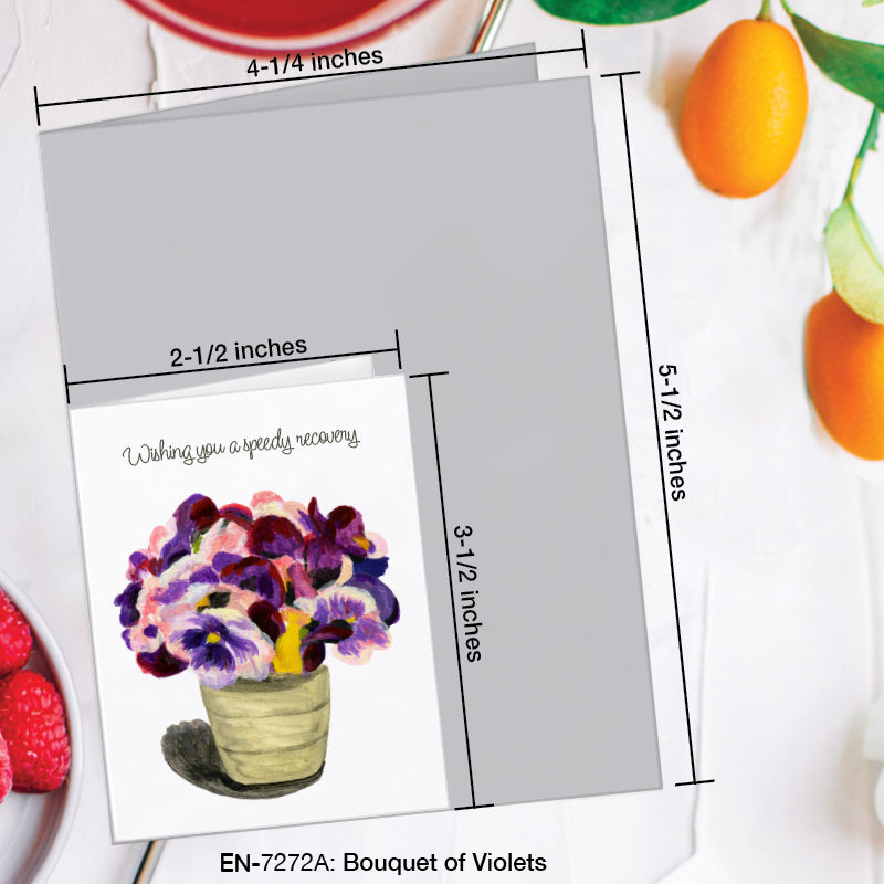 Bouquet of Violets, Greeting Card (7272A), Enclosure, www.printedcanvas.com