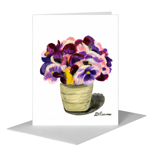 Bouquet of Violets, Greeting Card (#7272F) A2 Card Front, www.printedcanvas.com