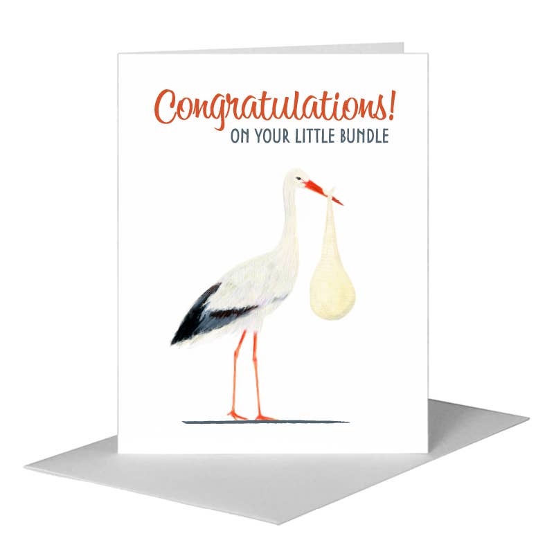 Stork, Greeting Card (#7308D), A2 Card Front, www.printedcanvas.com