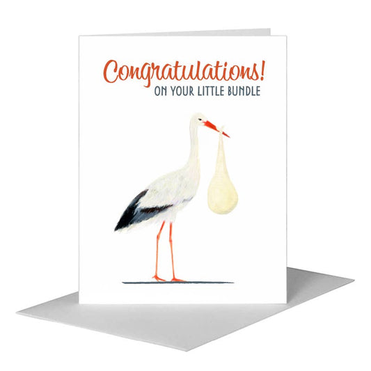 Stork, Greeting Card (#7308D) A2 Card Front, www.printedcanvas.com