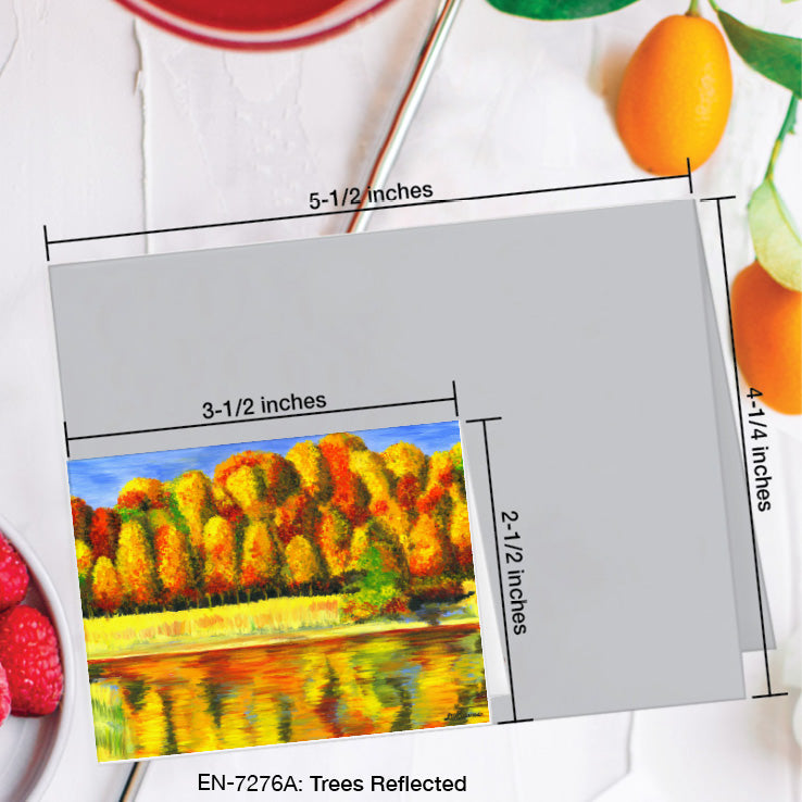 Trees Reflected, Greeting Card (7276A), Enclosure Card, www.printedcanvas.com