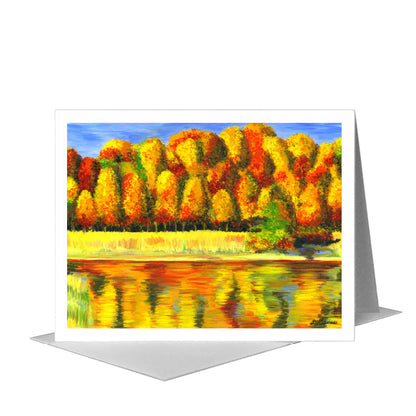 Trees Reflected, Greeting Card (#7276A) A2 Card Front, www.printedcanvas.com