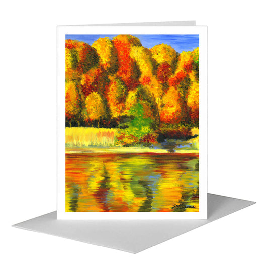 Trees Reflected, Greeting Card (#7276C) A2 Card Front, www.printedcanvas.com