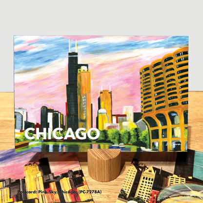 Pink Sky, Chicago, Postcard (PC-7278A)