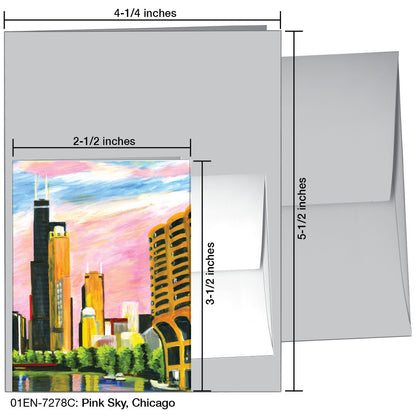 Pink Sky, Chicago, Greeting Card (7278C)