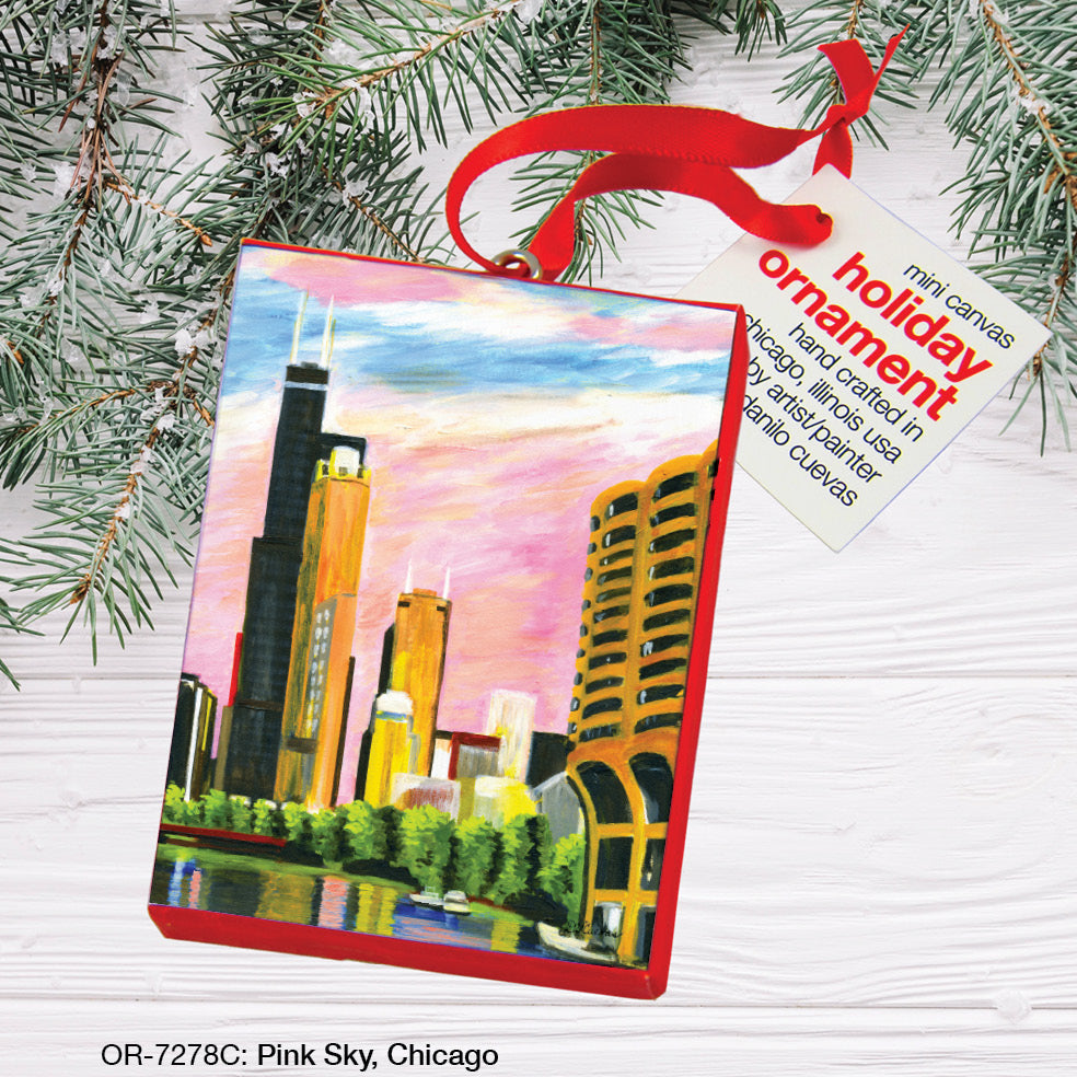 Pink Sky, Chicago, Ornament (OR-7278C)
