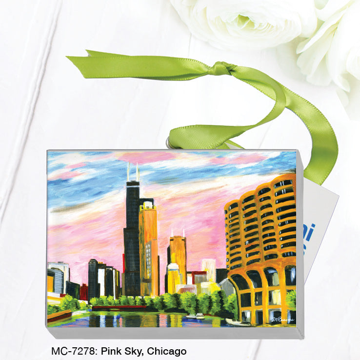 Pink Sky, Chicago, Mini Canvas (MC-7278), Front, printedcanvas.com
