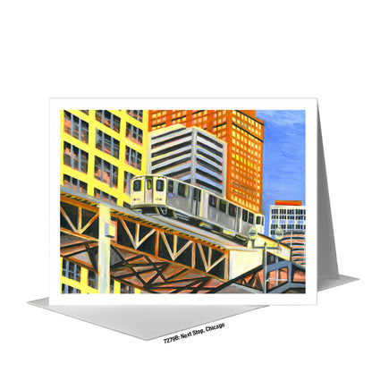 Next Stop, Chicago, Greeting Card (#7279B), A2 Card Front, www.printedcanvas.com