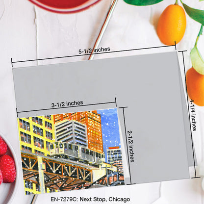 Next Stop, Chicago, Greeting Card (7279C), Enclosure Card, www.printedcanvas.com