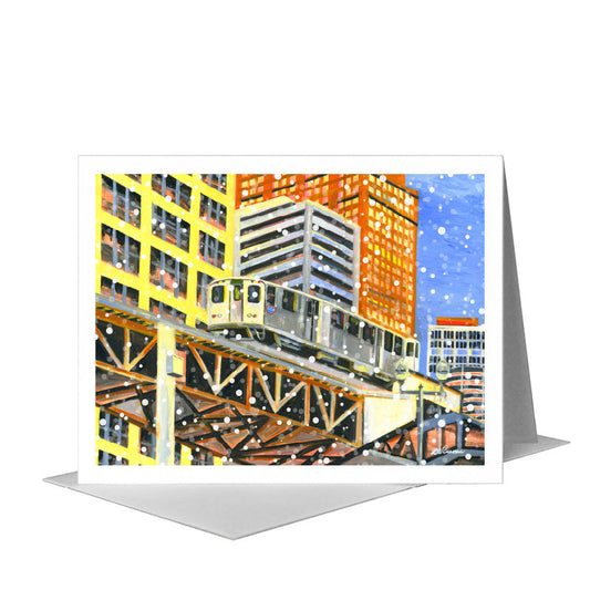Next Stop, Chicago, Greeting Card (#7279C) A2 Card Front, www.printedcanvas.com