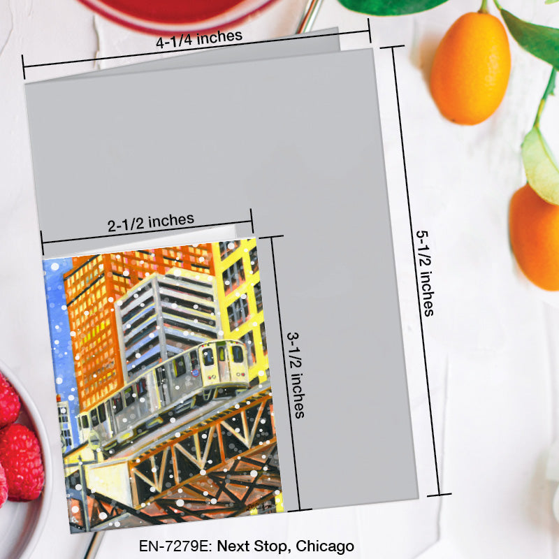 Next Stop, Chicago, Greeting Card (7279E), Enclosure Card, www.printedcanvas.com