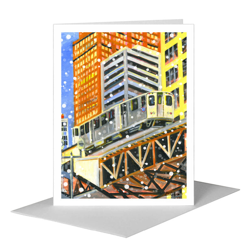 Next Stop, Chicago, Greeting Card (#7279E) A2 Card Front, www.printedcanvas.com